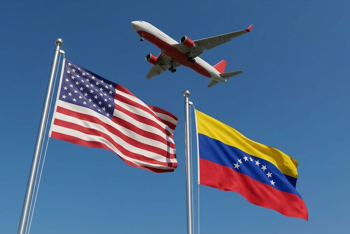 Banderas de Estados Unidos y Venezuela