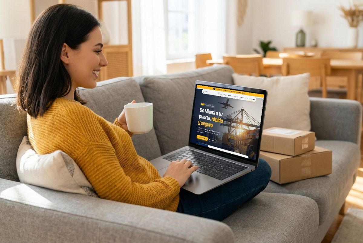 Mujer comprando por internet en su laptop